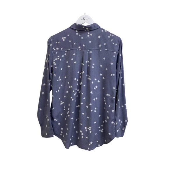 Equipment Femme Top 100% Silk Blue Size M - Picture 2 of 2